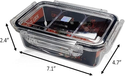 Airtight Food Storage Container with Lid(21.5 oz, 3 Removable Boxes) - Tritan 100% | BPA-Free | Candy and Nuts Organizer| Fruits, Vegetables, Snacks | Travel, Party and Picnic | Meal Prep| Lunch box