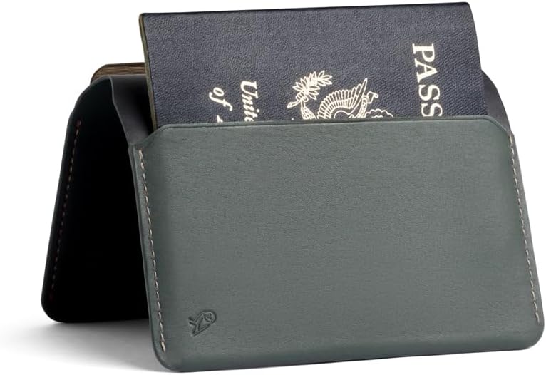 Bellroy Passport Cover (slimline travel wallet/pouch with card slots and space for cash plus travel documents) - Everglade