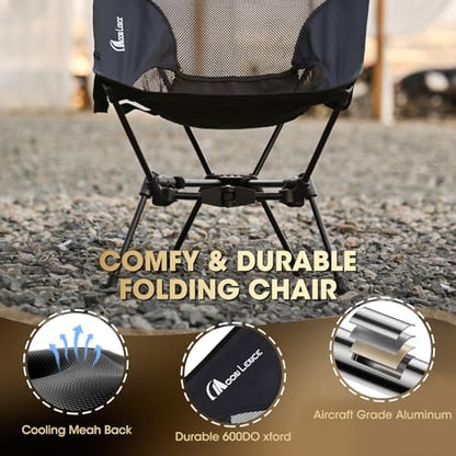 MOON LENCE Portable Camping Chair Backpacking Chair - The 4th Generation Ultralight Folding Chair - Compact, Lightweight Foldable Chairs for Hiking Mountaineering Beach
