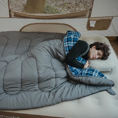 Naturehike Lightweight Compact Sleeping Bag, 59℉/32℉ Envelope Ultralight Backpacking Sleeping Bag Portable, Waterproof with Compression Sack for Cold&Warm, Camping, Traveling, Hiking