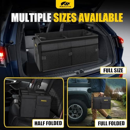 MIKKUPPA Trunk Organizer with Lid - 75L Collapsible Car Organizer, Black