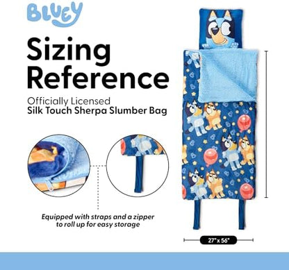 Silk Touch Sherpa Slumber Bag for Boys and Girls, Sleeping Bag with Zipper, Sleepover Set, 27 x 56 inches