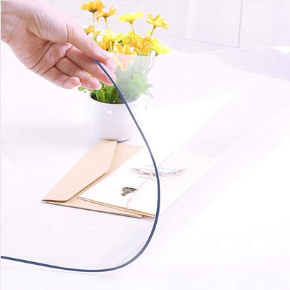 NECAUX Custom 36 x 103 Inch Clear Table Cover Protector, 1.5mm Thick Wood Grain Transparent Table Pad Non-Slip Tablecloth Protector for Plastic Protective Dining Table Meeting Table Conference Table