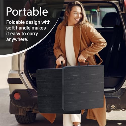 4 Feet Foldable Table Adjustable Height with Built in Handle, Steel Legs | 4FT Heavy Duty Portable | Perfect for Party Dining Wedding Events Picnic Indoor Outdoor Camping Utility Folding - 4 Foot