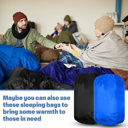 Macarrie 10 Pcs Bulk Sleeping Bags for Adults 0 Degree Waterproof Emergency Sleeping Bags with Compression Sack for Camping Hiking Backpacking Outdoor Activities