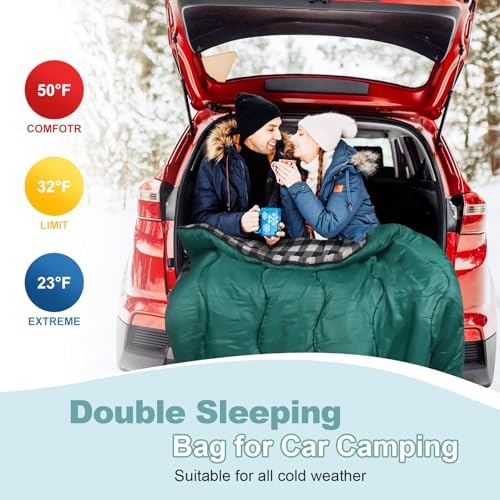 0 Degree Cotton Flannel Double Sleeping Bag for Adults