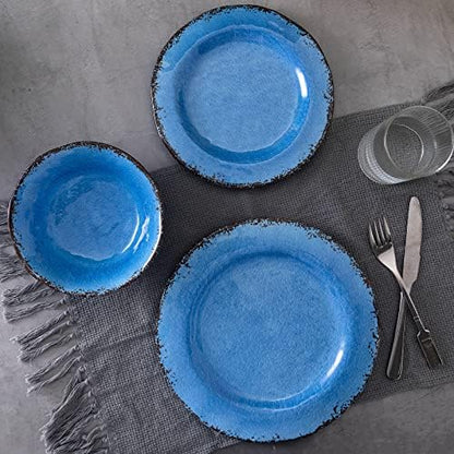 LEHAHA 12 Piece Melamine Dinnerware Set Farmhouse Outdoor Dishes Set for 4