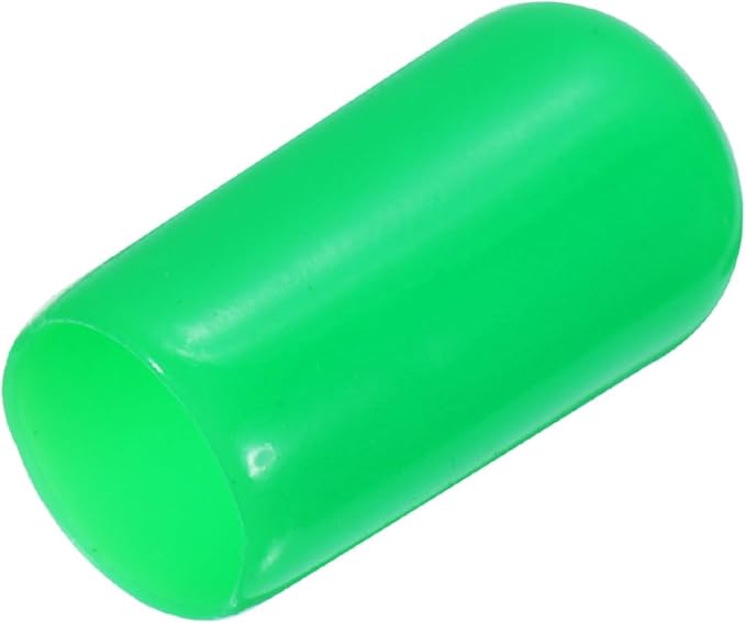 uxcell 20pcs Rubber End Caps 9.5mm(3/8") ID Vinyl PVC Round Tube Bolt Cap Cover Screw Thread Protectors Green