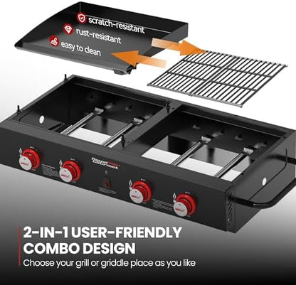 Royal Gourmet GD4002T 4-Burner Tailgater Grill and Griddle Combo