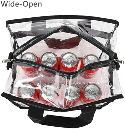FlowFly Insulated Lunch Cooler Bag - Tote Bag Organizer for Women/Men, Clear#Black