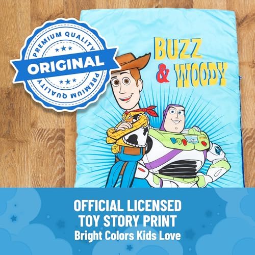 Jay Franco Disney Toy Story Slumber Sack - Cozy & Warm Kids Lightweight Slumber Bag - Featuring Woody and Buzz Lightyear (Official Disney Pixar Product)