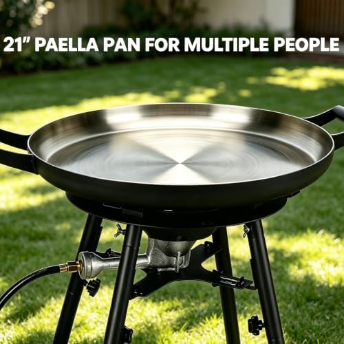 ONLYFIRE GRILLS Propane Paella Burner Stand Set with 21" Paella Pan, GS300