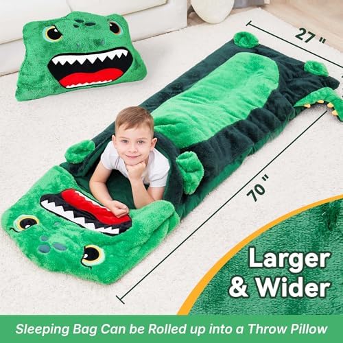 iPlay, iLearn Kids Dinosaur Sleeping Bag, Toddler Boys Daycare Dino Nap Mat