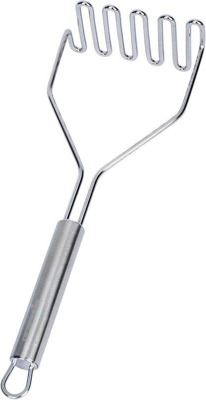 Restaurantware-German Standard Wire Mashers With Ergonomic Handle, 24 Heavy-Duty Potato Mashers - Dishwashable, Durable, Stainless Steel Food Mashing Tool, For Avocado, Beans, Sweet Potatoes, And More
