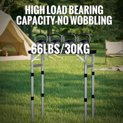 GARLLEN Waterproof Folding Camping Table 22.8" Lx15.7 W, 3-Height Max 27.5"