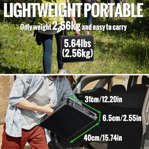 GARLLEN 2ft Camping Table 23.6" L x 15.7" W, 3 Adjustable Height Max 29.41"