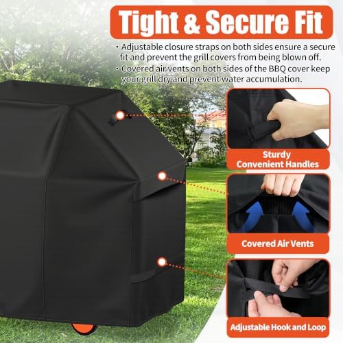 iCOVER Grill Cover 50 inch, BBQ Grill Cover for Outdoor Grill, 600D Heavy Duty Waterproof BBQ Cover, Anti-UV and Rip-Proof Barbecue Cover, Gas Grill Cover for Weber, Char-Broil, Nexgrill, etc