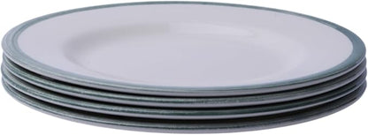 Portmeirion Potter's Brushstroke Dinner Plate (Set of 4) - 8" Earthenware Plates with Classic Brushstroke Rim - Microwave, Dishwasher, Freezer, Oven Safe - Ideal Modern Dinnerware Set (Green)