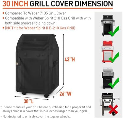Arcedo Grill Cover 30 Inch Compatible with Weber Spirit 210 Gas Grills