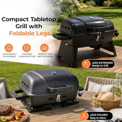 Brand-Man Portable Propane Gas Grill 1 Burner 10,000 BTU 240 sq.in.