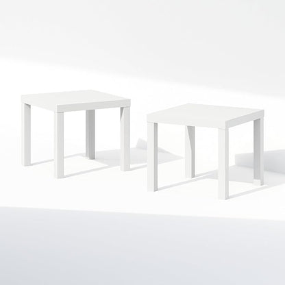 Furinno Classic Coffee Table Set of 2, Square Modern Coffee Table