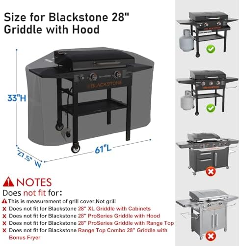 Griddle Cover for Blackstone 28" Griddle with Hood 5483,1000D Heavy Duty