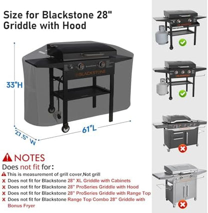 Griddle Cover for Blackstone 28" Griddle with Hood 5483,1000D Heavy Duty