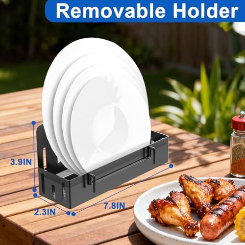 Grill Caddy BBQ for outdoor grill, with Plate Holder/2Paper Towel Holder