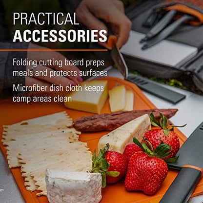 GSI Outdoors Santoku Knife Set, 6 pc Camp Chef Kit with Cutting Board
