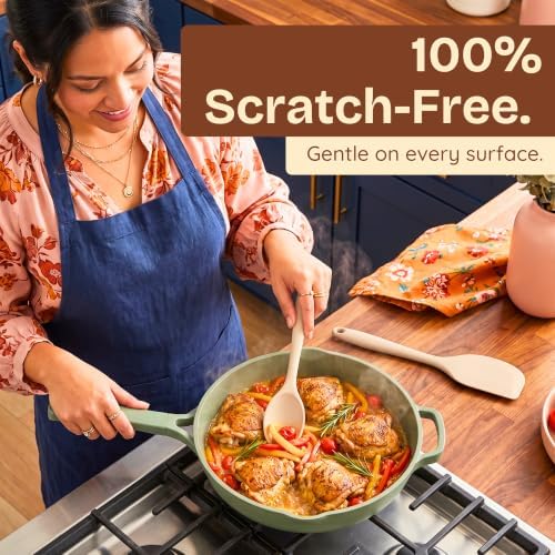 NonToxic Platinum Silicone Utensils, 100% Plastic-Free, 2-Pcs, Beige