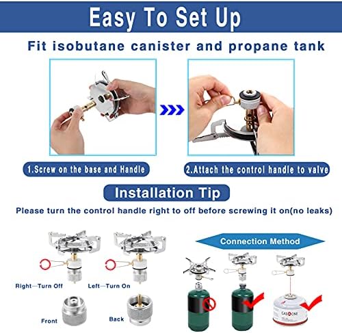 Small Backpacking Stove Portable Camping Stove Burner with Butane Adapter