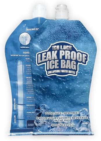 Large Leakproof Ice Bag. Reusable Ice Pack for Cooler - Long Lasting Instant Cooler Ice Packs - Drop in Cubed Ice to Make Cold, Dry Freezer Packs for Coolers - Drink Your Ice When It Melts