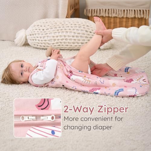 Yoofoss Baby Sleep Sack 6-12 Month 1.5TOG 100% Organic Cotton 2-Way Zipper