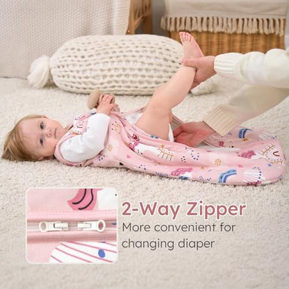 Yoofoss Baby Sleep Sack 6-12 Month 1.5TOG 100% Organic Cotton 2-Way Zipper