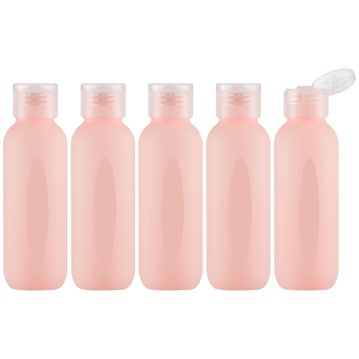 3.4 oz Travel Bottles for Toiletries, Empty Plastic Shampoo Bottle (5PCS) Small Size Container Tsa Approved (100ml, Pink)