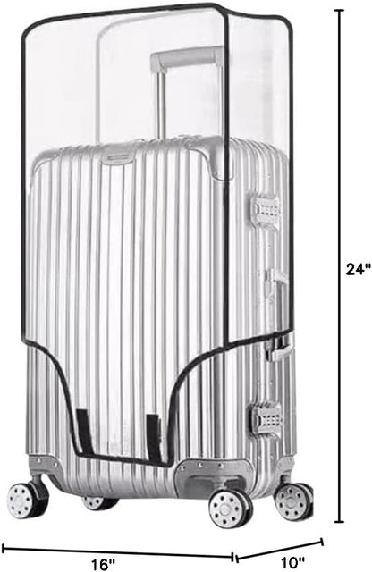 Clear Suitcase Cover - 20 24 26 28 30 Inch Waterproof PVC Suitcase Cover - Transparent Travel Suitcase Wrap - Protective Cover Case for Wheeled Luggage (26-Inch)