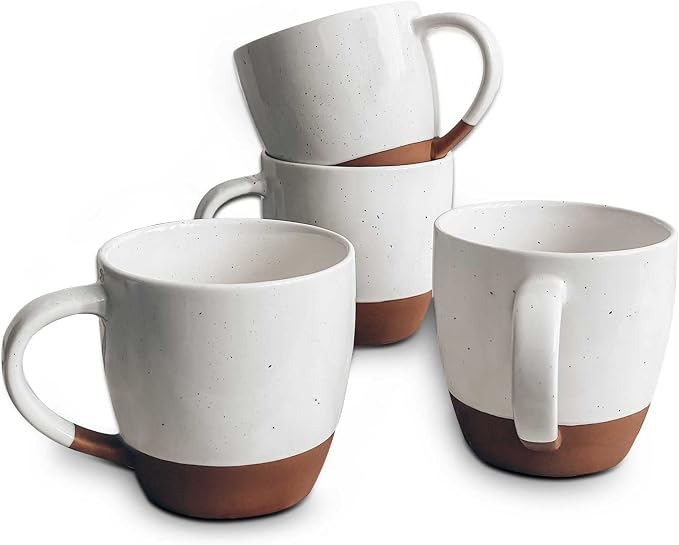 Mora Ceramic Large Latte Mug Set of 4, 16oz