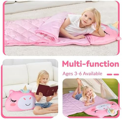 iPlay, iLearn Kid Sleeping Bag, Unicorn Slumber Sack, Toddler Girl Nap Mat