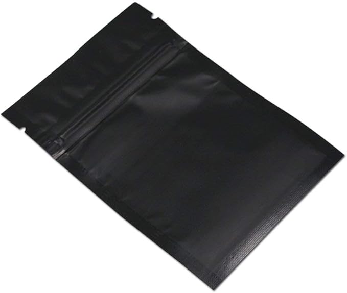 FERENLI 100Pcs Zipper Lock Self Seal Flat Pouch for Zip Aluminum Foil Lock Package Bag Coffee Food Storage Resealable Mylar Bags Heat Sealable Candy Reclosable Bags (8x12cm (3.1x4.7 inch), Black)