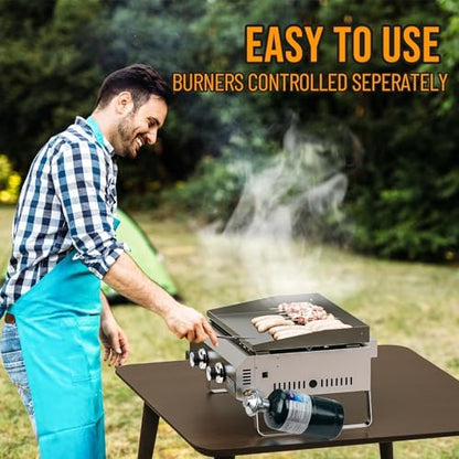 ONLYFIRE GRILLS Tabletop Gas Griddle 2 Burners, Propane Gas Stove, GS319