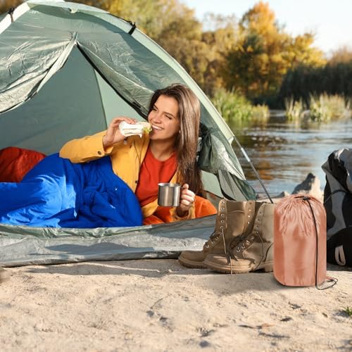 Tudomro 2 Pcs Camping Sleeping Bag for Adults Lightweight Packable Waterproof Camping Gear Equipment to Keep Warm for Outdoor Backpacking Hiking Travel