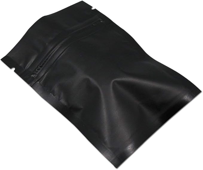FERENLI 100Pcs Zipper Lock Self Seal Flat Pouch for Zip Aluminum Foil Lock Package Bag Coffee Food Storage Resealable Mylar Bags Heat Sealable Candy Reclosable Bags (8x12cm (3.1x4.7 inch), Black)
