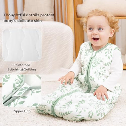 Yoofoss Baby Sleep Sack 6-12 Months Organic Cotton TOG 2.5 2-Way Zipper