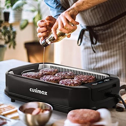 Smokeless Grill Indoor, CUSIMAX Electric Grill, 1500W Indoor Grill, Black