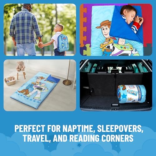 Jay Franco Disney Toy Story Slumber Sack - Cozy & Warm Kids Lightweight Slumber Bag - Featuring Woody and Buzz Lightyear (Official Disney Pixar Product)