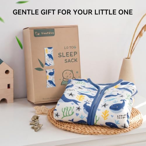 Yoofoss Baby Sleep Sack 12-18 Months Rayon Made from Bamboo 1.0 Tog