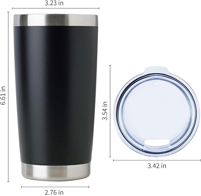 DOMICARE 20oz Stainless Steel Tumbler Bulk with Lid, Double Wall Vacuum Insulated Travel Mug, Powder Coated Coffee Cup (Mix, 12)