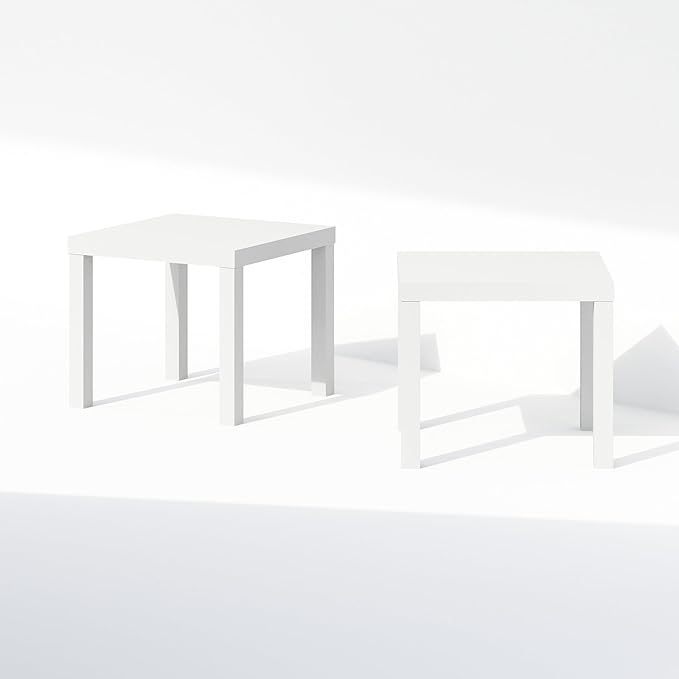 Furinno Classic Coffee Table Set of 2, Square Modern Coffee Table