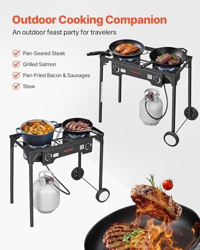 VEVOR Outdoor Propane Gas Stove, Propane LPG Gas Camping Stove,