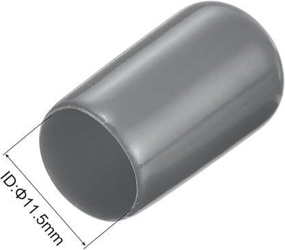 uxcell 20pcs Rubber End Caps 11.5mm ID Vinyl Round Tube Bolt Cap Cover Thread Protectors Dark Grey